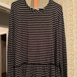 Striped Peplum Long Sleeve